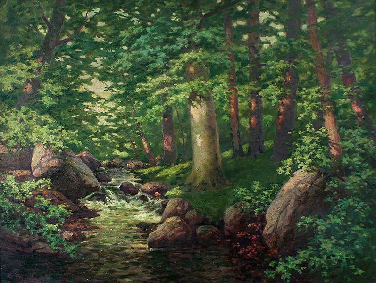 Charles Muller Woodland Stream China oil painting art